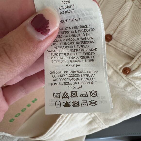 NWT Boden High Rise Culotte Jean Cream 31 x 28 - Picture 6 of 8